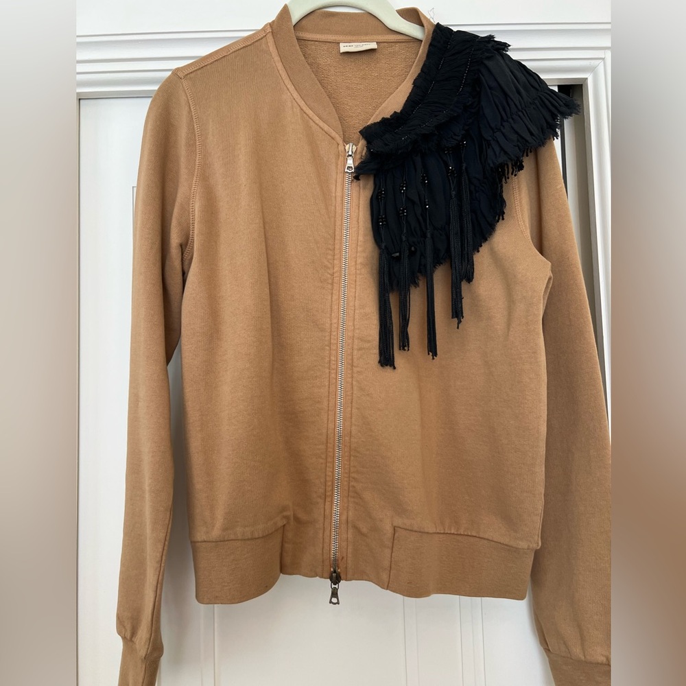 Dries Van NOTEN zip up cardigan with shoulder embellishment